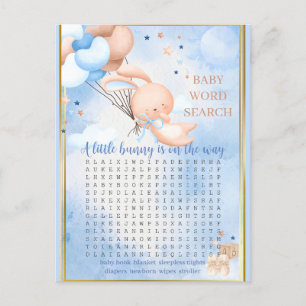 Cartão Postal Chá de Bebê do Menino Coelho Baby Boy Bunny