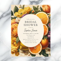 Chá de Bebê Rústico com Flores Vibrantes de Citros