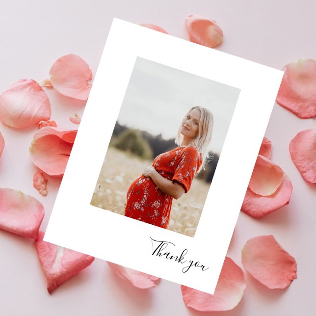 Cartão Postal Chá de Bebê Vertical Moderno Obrigado (Criador carregado)