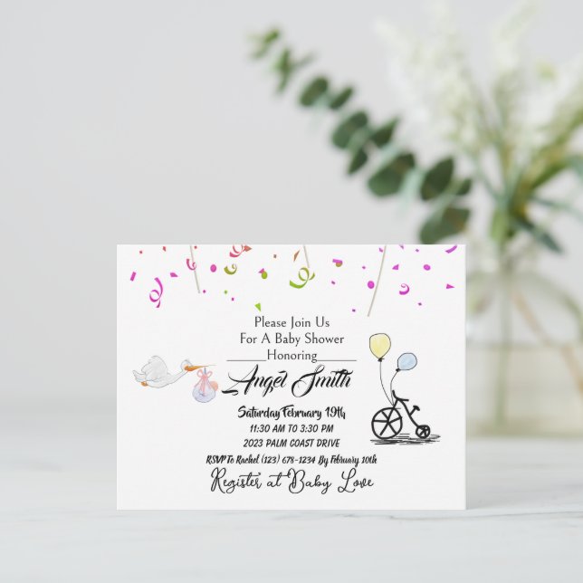 Cartão Postal Chá de fraldas (Em pé/Frente)