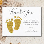 Cartão Postal Chá de fraldas Amarelo de Pés-Bebês - Obrigado<br><div class="desc">Este Cartões de agradecimentos de Chá de fraldas é decorado com a tipografia moderna e os pés agudos de bebês amarelos. Facilmente personalizável com sua própria mensagem. Use a opção Personalizar mais para alterar o tamanho, o estilo ou a cor do texto, se desejar. Porque nós criamos nosso próprio trabalho...</div>