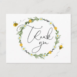 Cartão Postal Chá de fraldas De Bebê Obrigado