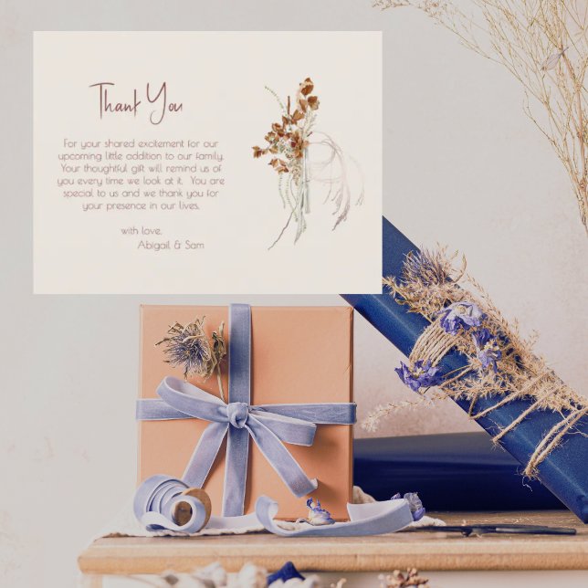 Cartão Postal Chá de fraldas De Boho Neutral Muito Obrigado (Criador carregado)