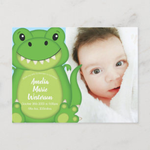 Cartão Postal Chá de fraldas de dinossauro T-Rex