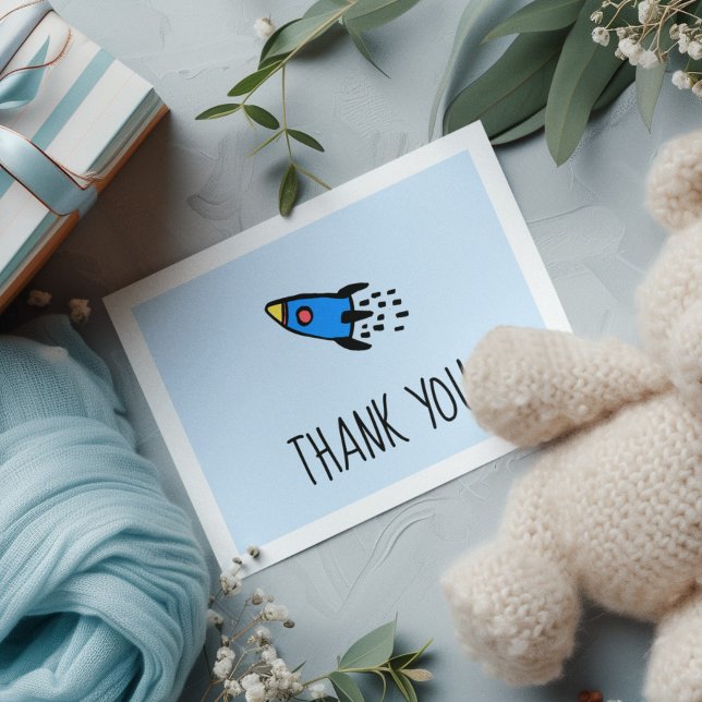 Cartão Postal Chá de fraldas de foguete bonito Obrigado (Criador carregado)