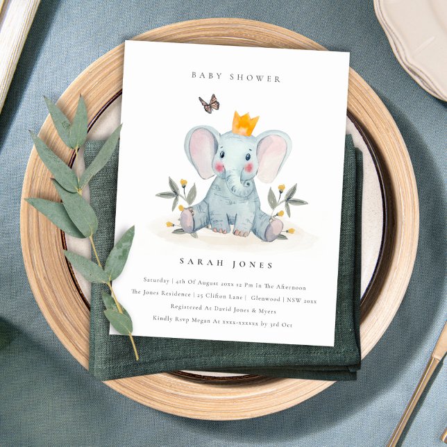 Cartão Postal Chá de fraldas de folhagem de elefante de madeira  (Criador carregado)