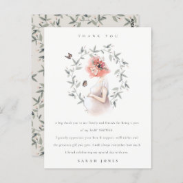 Cartão Postal Chá de fraldas De Folhagem Para Mulheres Esperante