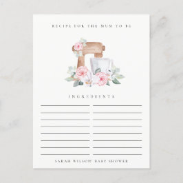 Cartão Postal Chá de fraldas de Solicitação de Receita Floral do