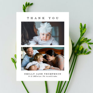 Cartão Postal Chá de fraldas Elegante Minimalista 2 Fotografias