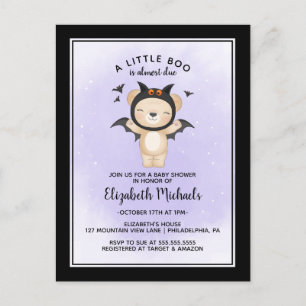 Cartão Postal CHÁ DE FRALDAS HALLOWEEN   Um Pequeno Boo