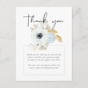 Cartão Postal CHÁ DE FRALDAS ORÇAMENTAL Anêmona Azul