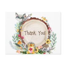 Chá de fraldas Rustic Woodland Animal Greenery Obr