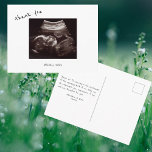 Cartão Postal Chá de fraldas Ultrasom - Fonte Cute Obrigado<br><div class="desc">Foto De Ultrassom Obrigado Cartão-Postal. Mensagem personalizada atrás. Tipo de letra bonito.</div>