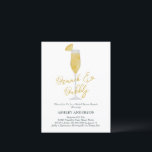 Cartão Postal Chá de Noiva de Brunch e Coquetel Mimosa Espumante<br><div class="desc">Este convite de chá de noiva apresenta uma pintura em aquarela de um copo de mimosa. Personalize com suas informações e altere qualquer texto para se adequar ao seu evento.</div>