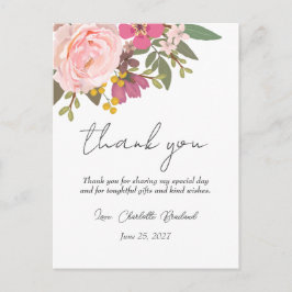 Cartão Postal Chá de Noiva Floral Rosa Jardim Primavera