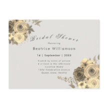 Chá de panela elegante cinza de rosa amarela