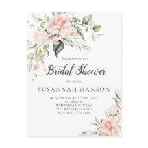 Chá de panela Eucalyptus Greenery Roses Rosa