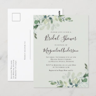 Cartão Postal Chá de panela Eucalyptus Verde Sage