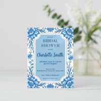 Chá de panela Floral Chinoiserie Chinesa Azul