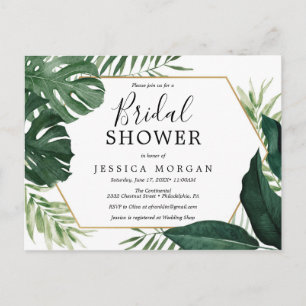 Cartão Postal Chá de panela Monstera Tropical