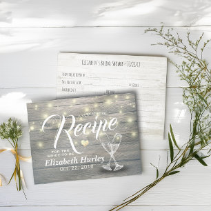 Cartão Postal chá de panela Recebe Óculos de Champanhe Luzes d