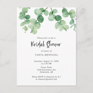 Cartão Postal Chá de panela Verde Eucalyptus Leaf Chic