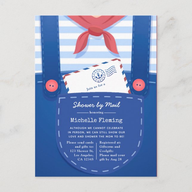 Cartão Postal Chá Náutico de Bebê por Correio (Frente)