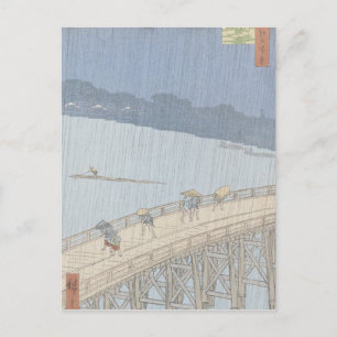 Cartão Postal Chá súbito na ponte Ohashi em Ataka
