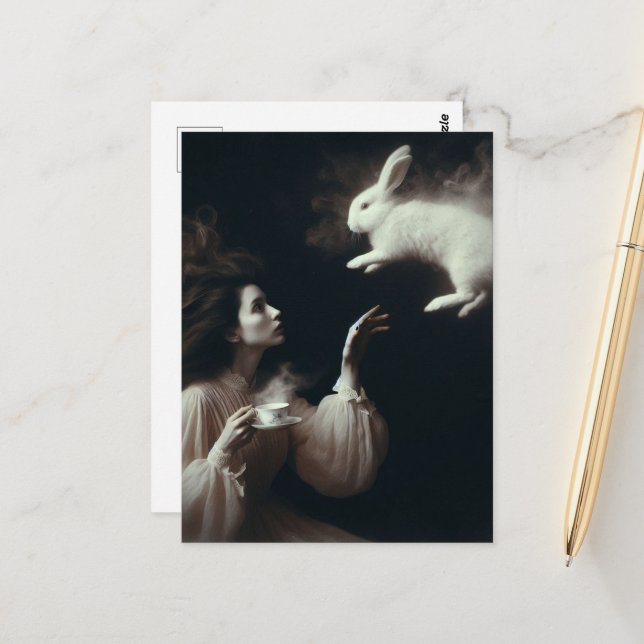 Cartão Postal Chá Surreal com preto branco e branco (Frente/Verso In Situ)