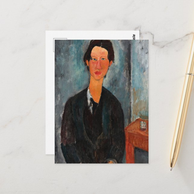 Cartão Postal Chaim Soutine por Amedeo Modigliani (Frente/Verso In Situ)