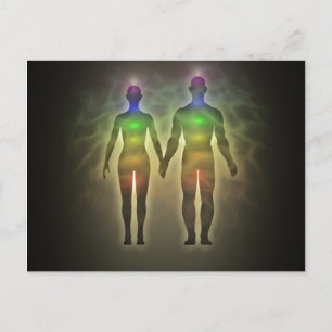Cartão Postal chakra par,aura,twinsouls,healinglove,energy,chi