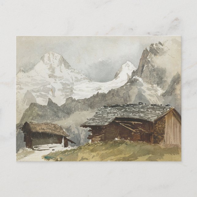 Cartão Postal Chalets, Breithorn, Murren por John Singer Sargent (Frente)
