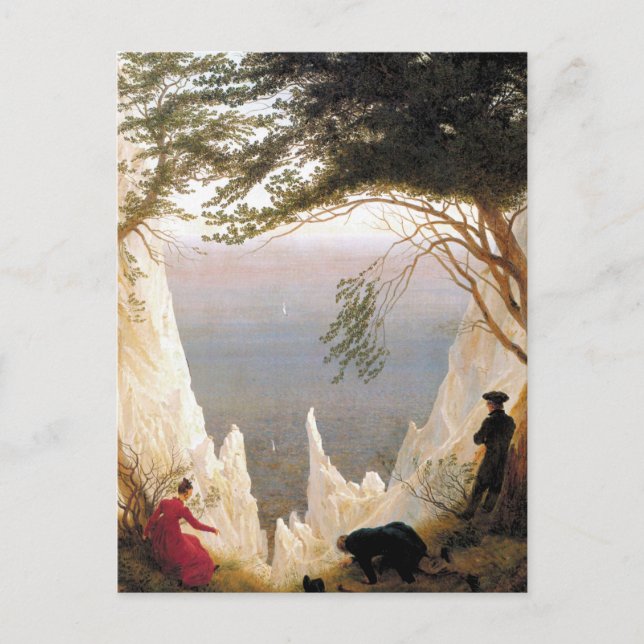 Cartão Postal Chalk Cliff no Rugen por Caspar David Friedrich Po (Frente)