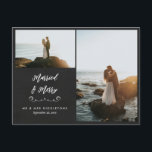 Cartão Postal Chalkboard Casada e Feliz | Foto de Natal<br><div class="desc">Chalkboard Casada e Feliz | Foto de Natal</div>