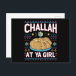 Cartão Postal Challah Na Ya Girl Funny Hanukkah Comida Chanukah<br><div class="desc">Challah Na Ya Girl Funny Hanukkah Comida Chanukah</div>