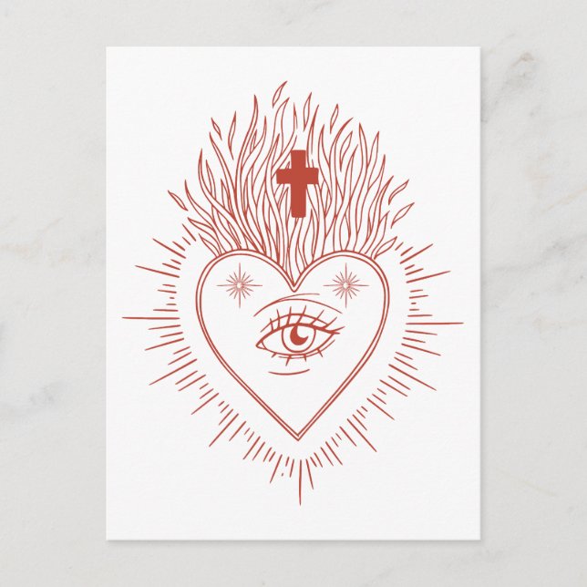 Cartão Postal Chama cardíaca (Frente)
