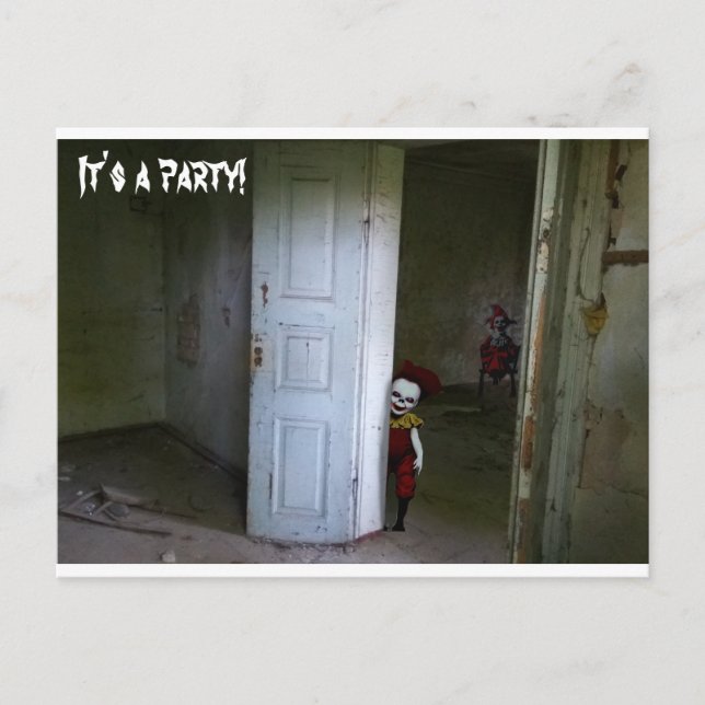 Cartão Postal Chamada Assustadora de Palhaços (Frente)