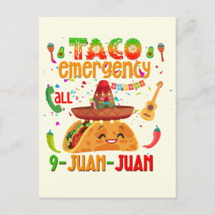 Cartão Postal Chamada de emergência do Taco 9 JUAN JUAN Cinco de