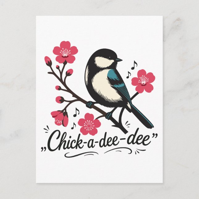 Cartão Postal Chamada de passarinho chick-a-dee-dee-dee (Frente)