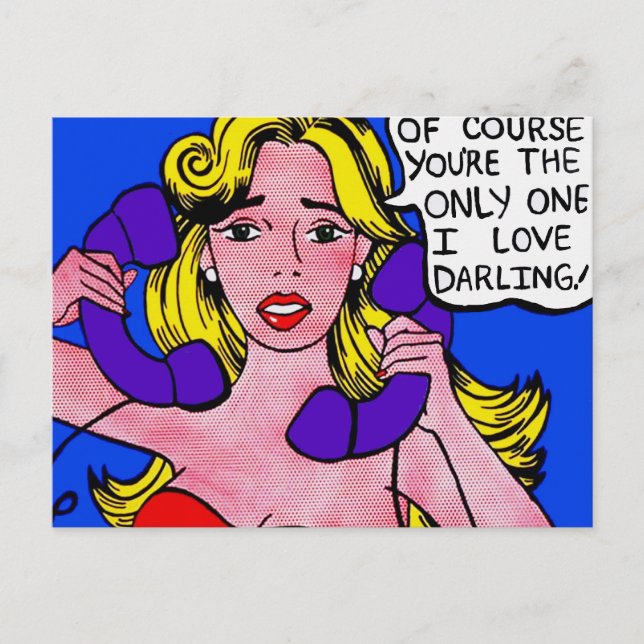 Cartão Postal Chamadas em Espera, produtos de arte em quadrinhos (Frente)