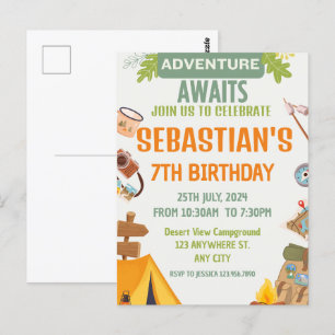 Cartão Postal Chamando Todos os Felizes Acampantes Acampamento