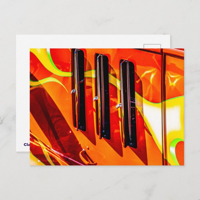 Cartão Postal Chamas Hot Rod (Frente/Verso)