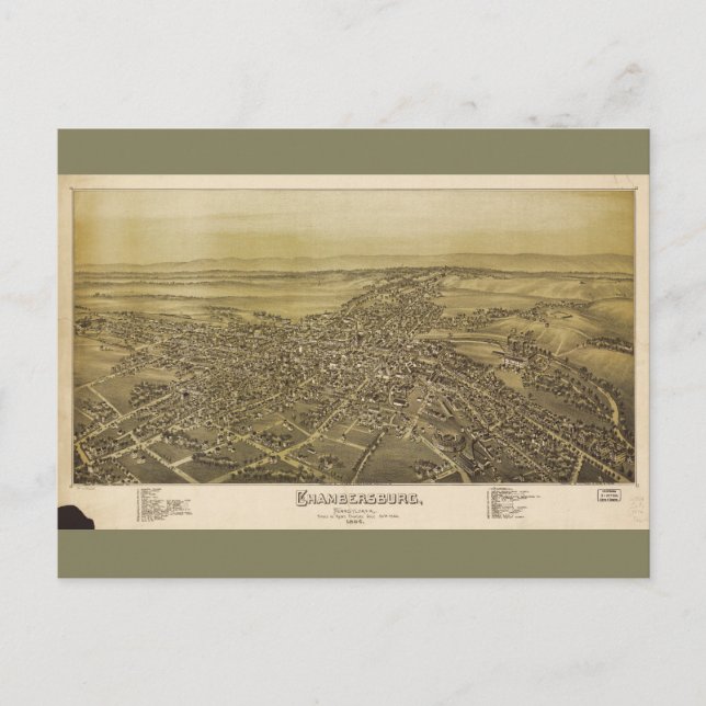 Cartão Postal Chambersburg Pensilvânia (1894) (Frente)