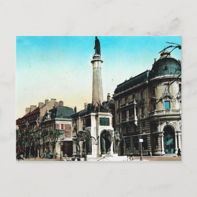 Cartão Postal Chambery, fonte dos elefantes (Frente)