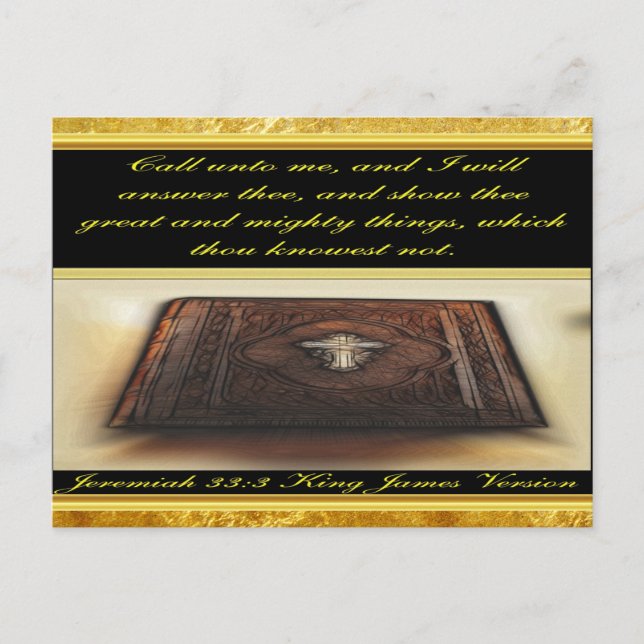 Cartão Postal Chame-me e eu responderei ao Jeremiah 33:3 (Frente)