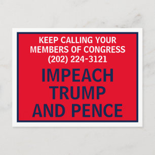 Cartão Postal Chame o Congresso Impeach Trump Resiste Protesto