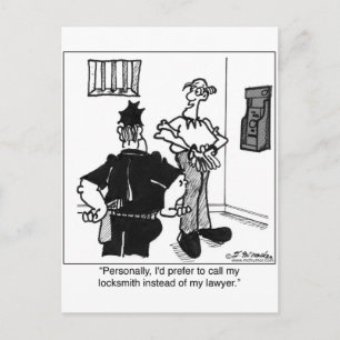 Cartão Postal Chame um Locksmith, não um advogado