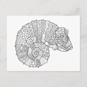 Cartão Postal Chameleon Zendoodle