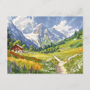 Cartão Postal Chamonix, França Viagem Retro Montanha