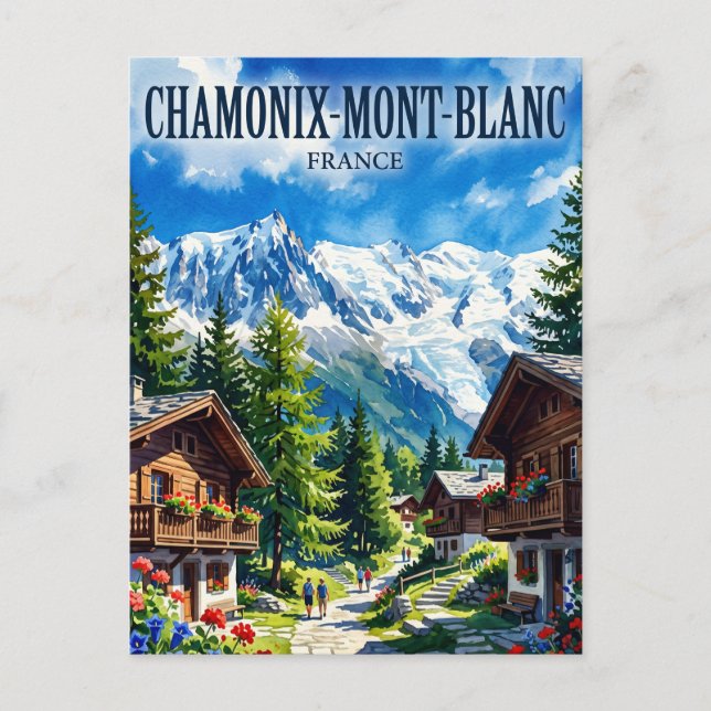 Cartão Postal Chamonix-Mont-Blanc França (Frente)